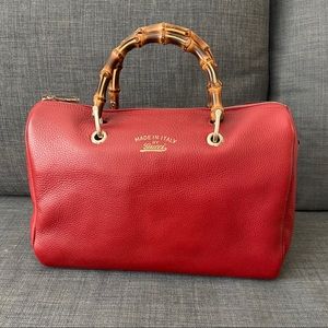 Gucci satchel handbag NWT bamboo Boston Bag leather